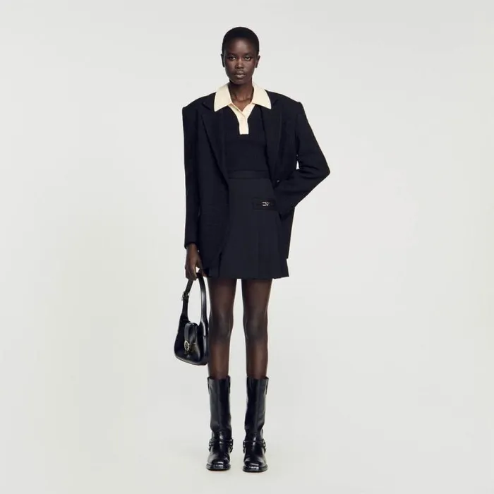 Sweaters and Cardigans Women SANDRO Knit Polo Neck Sweater Black