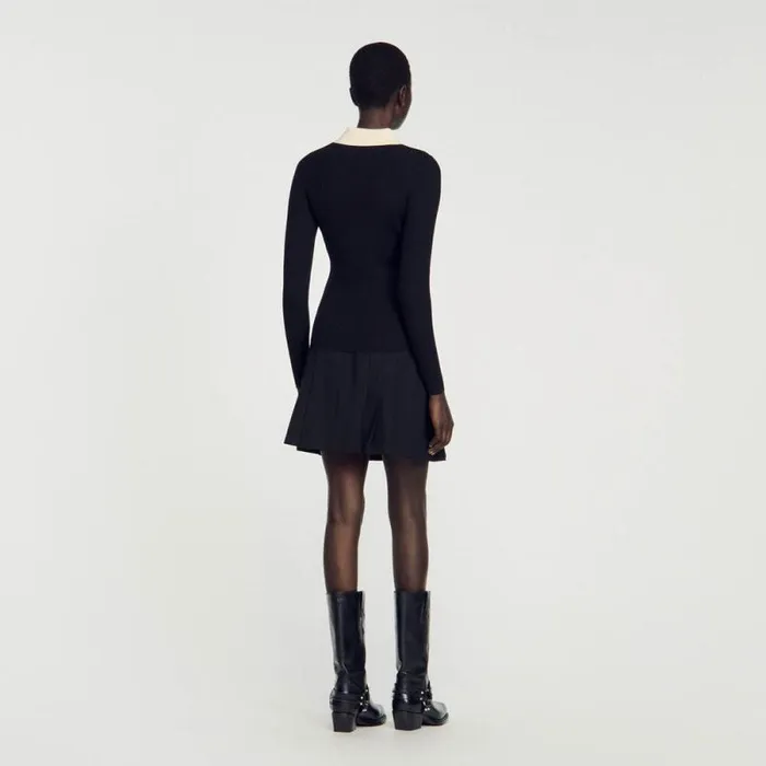 Sweaters and Cardigans Women SANDRO Knit Polo Neck Sweater Black