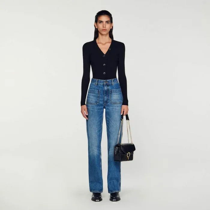 Sweaters and Cardigans Women SANDRO Knitted Cardigan Black