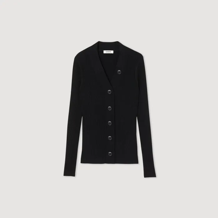 Sweaters and Cardigans Women SANDRO Knitted Cardigan Black