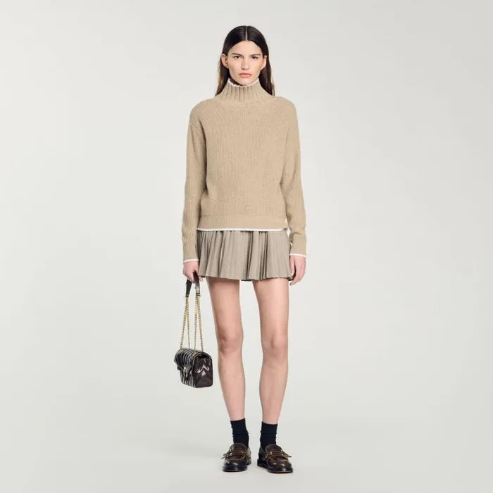 Sweaters and Cardigans Women SANDRO Turtleneck Jumper Beige