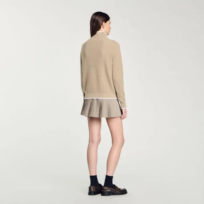Sweaters and Cardigans Women SANDRO Turtleneck Jumper Beige