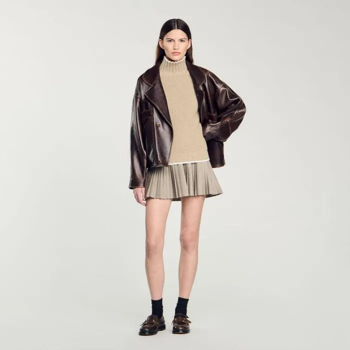 Sweaters and Cardigans Women SANDRO Turtleneck Jumper Beige