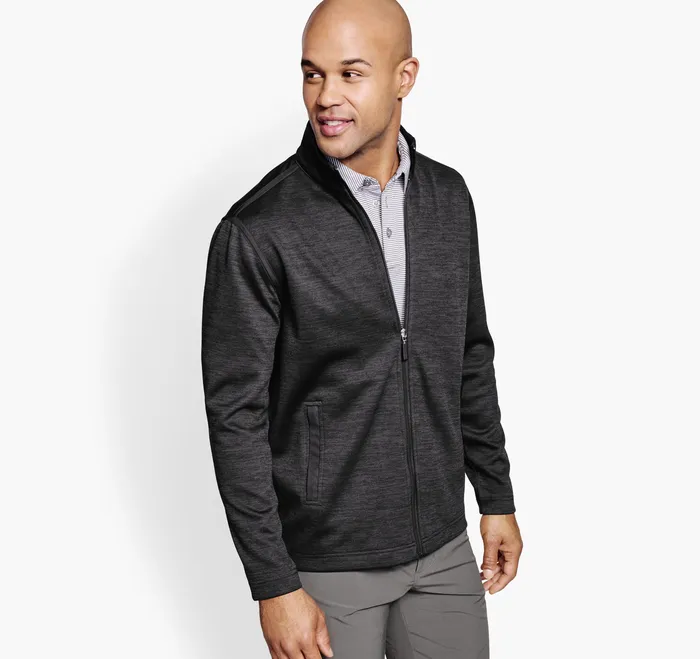 Sweaters and Knits Men XC4 Performance Knit FullZip Black Johnston and Murphy