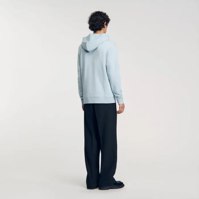 Sweatshirts and Hoodies Men SANDRO Floral Hoodie Baby Blue
