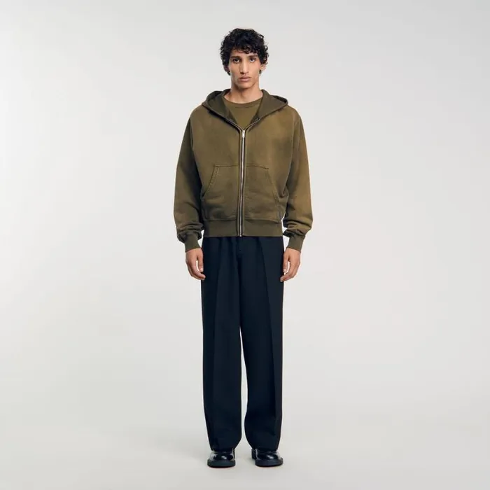 Sweatshirts and Hoodies Men SANDRO Hooded Sweatshirt Olive Green