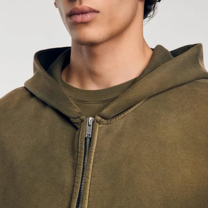 Sweatshirts and Hoodies Men SANDRO Hooded Sweatshirt Olive Green
