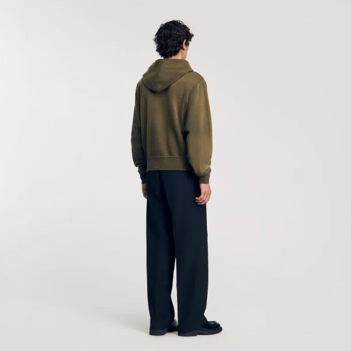 Sweatshirts and Hoodies Men SANDRO Hooded Sweatshirt Olive Green