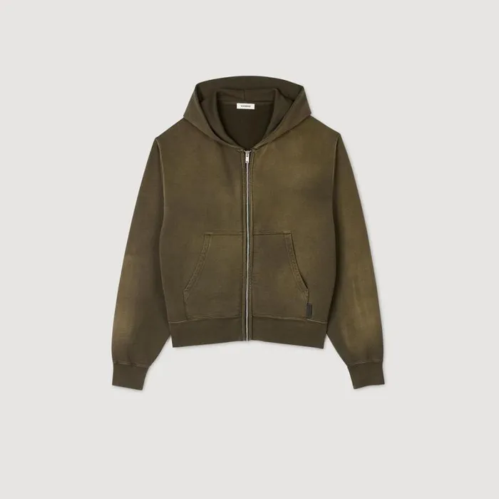 Sweatshirts and Hoodies Men SANDRO Hooded Sweatshirt Olive Green