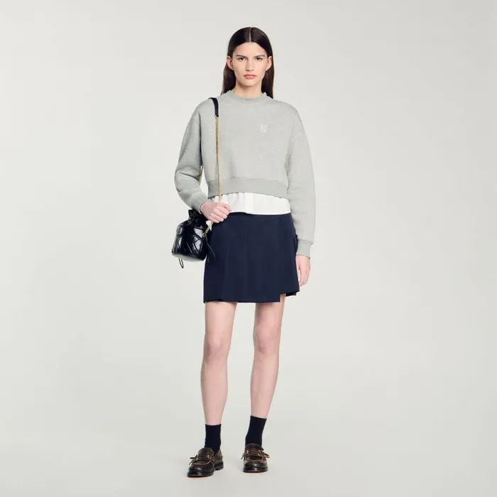 Sweatshirts Women SANDRO Layered Effect Sweatshirt Grey