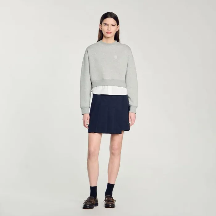 Sweatshirts Women SANDRO Layered Effect Sweatshirt Grey