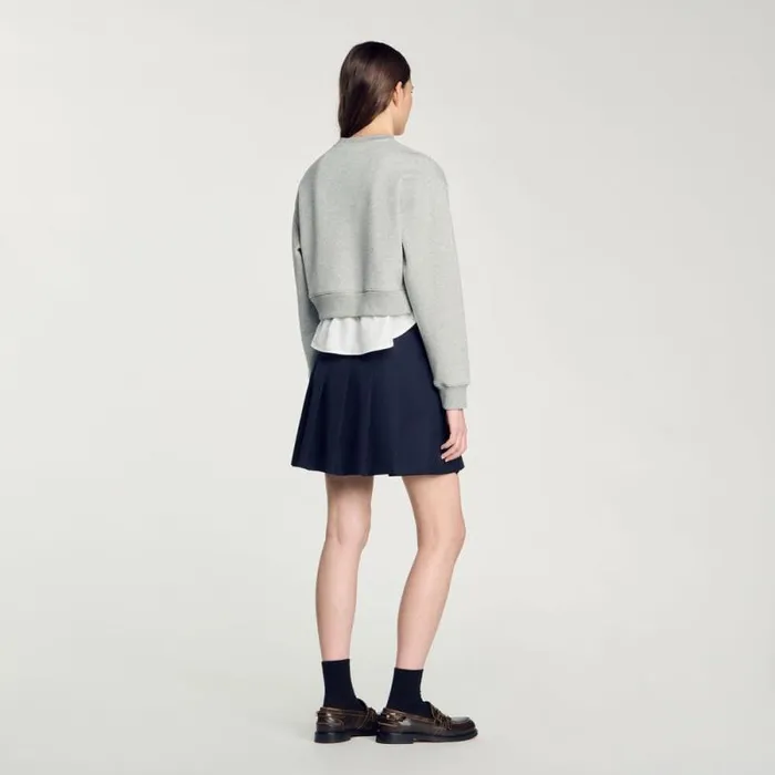 Sweatshirts Women SANDRO Layered Effect Sweatshirt Grey