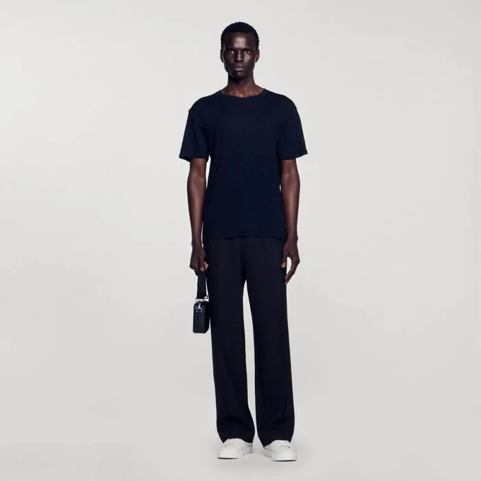 Tshirts and Polos Men SANDRO Linen Tshirt Black