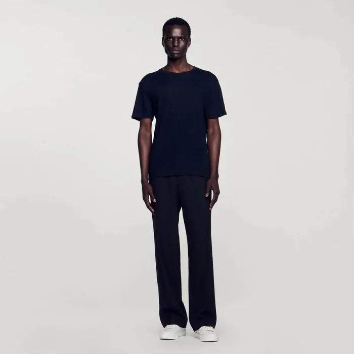 Tshirts and Polos Men SANDRO Linen Tshirt Black