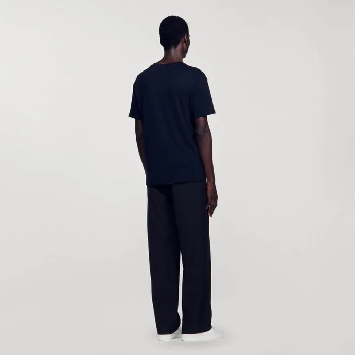Tshirts and Polos Men SANDRO Linen Tshirt Black