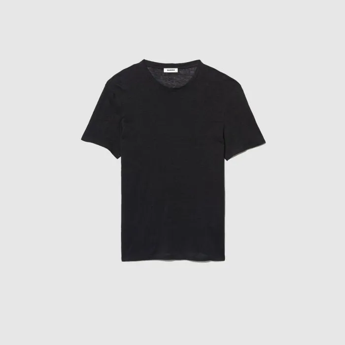 Tshirts and Polos Men SANDRO Linen Tshirt Black