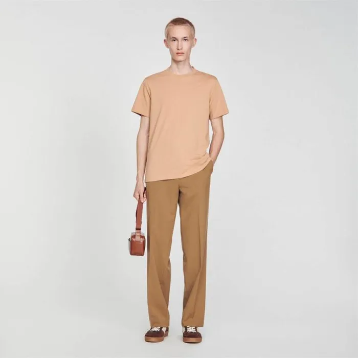 Tshirts and Polos Men SANDRO Shortsleeved Tshirt Light Brown