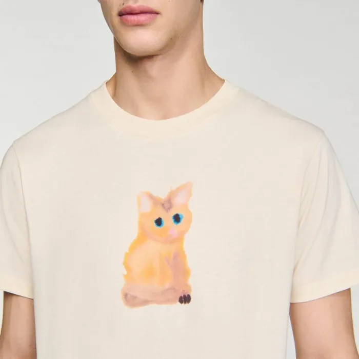 Tshirts and Polos Men SANDRO Wild Animals Tshirt Ivory