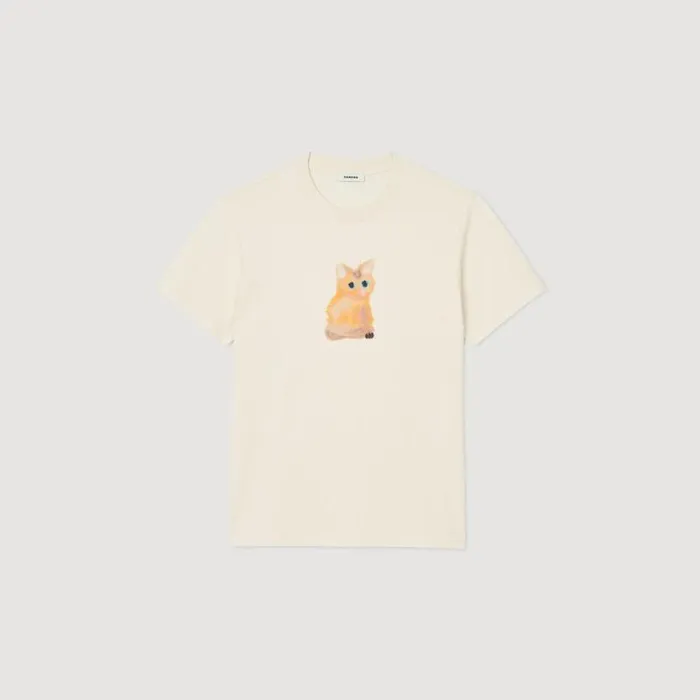 Tshirts and Polos Men SANDRO Wild Animals Tshirt Ivory