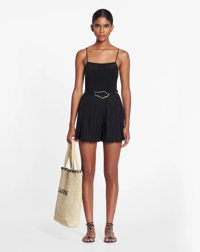 Tank Top With Lace Detail Black Women Lanvin Tops