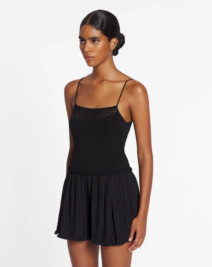Tank Top With Lace Detail Black Women Lanvin Tops