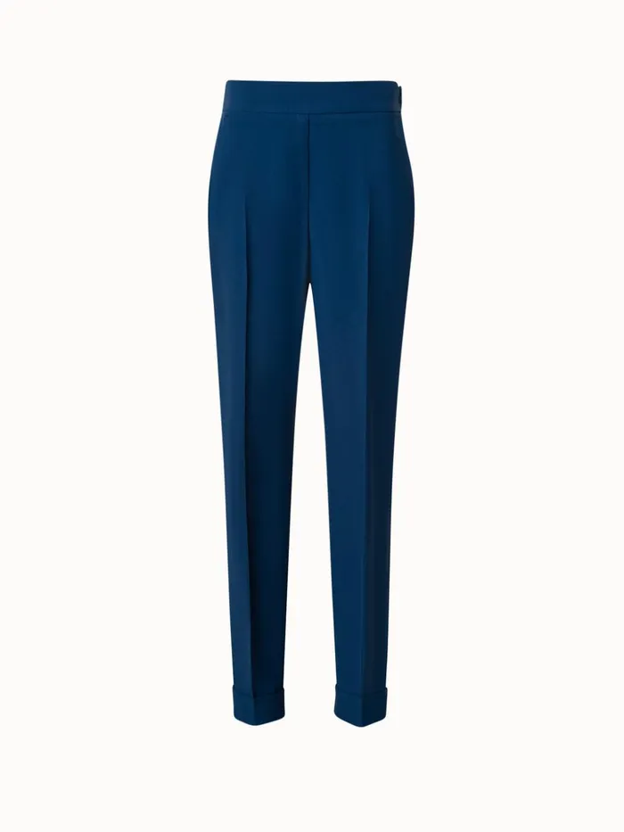 Tapered Crpe Pants With Elastic Back Denim Women Akris Pants