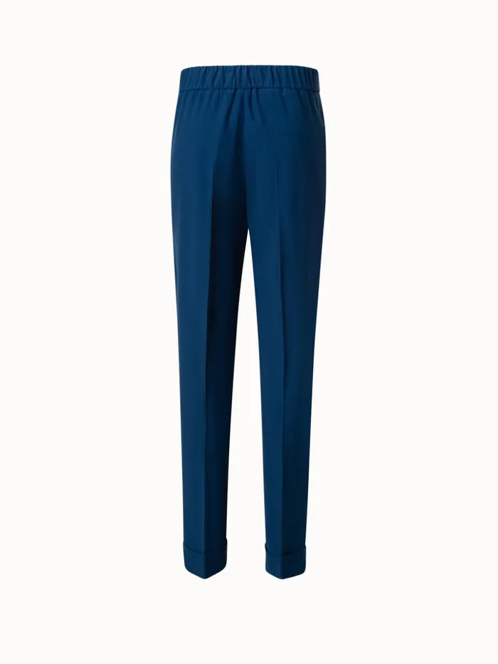 Tapered Crpe Pants With Elastic Back Denim Women Akris Pants
