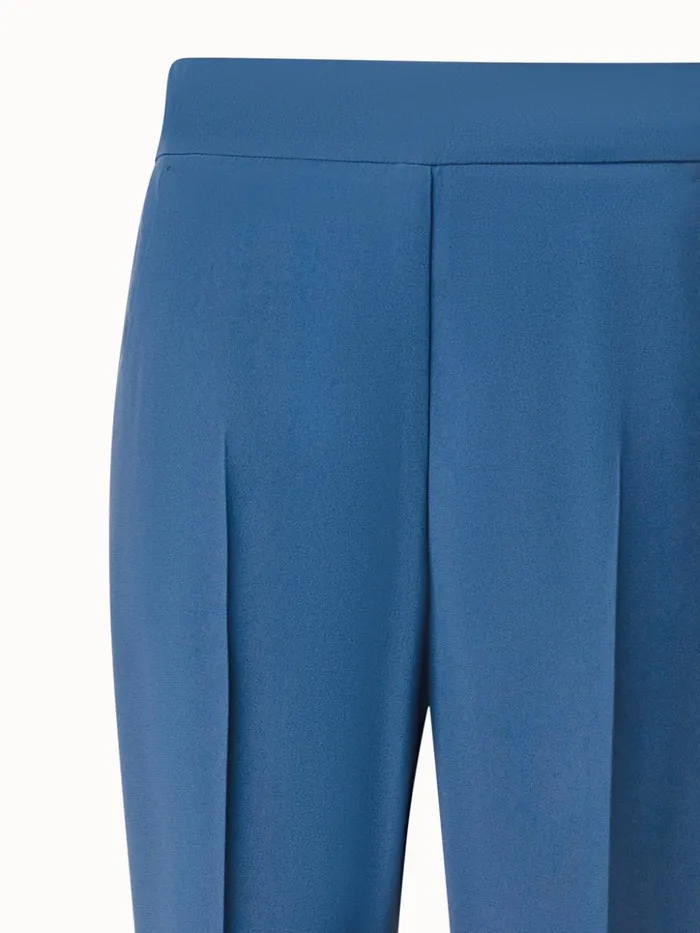 Tapered Crpe Pants With Elastic Back Medium Denim Women Akris Pants