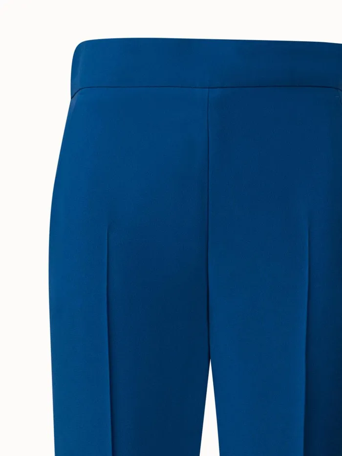Tapered Crpe Pants With Elastic Back Medium Denim Women Akris Pants