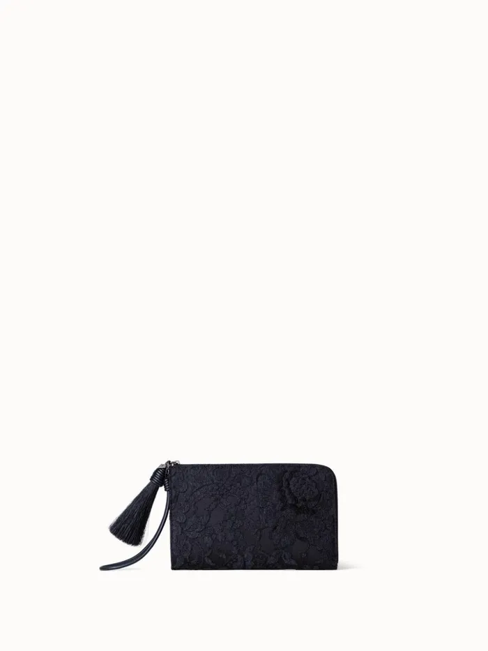 Tassel Pouch In Lace Black Women Akris Mini Bags