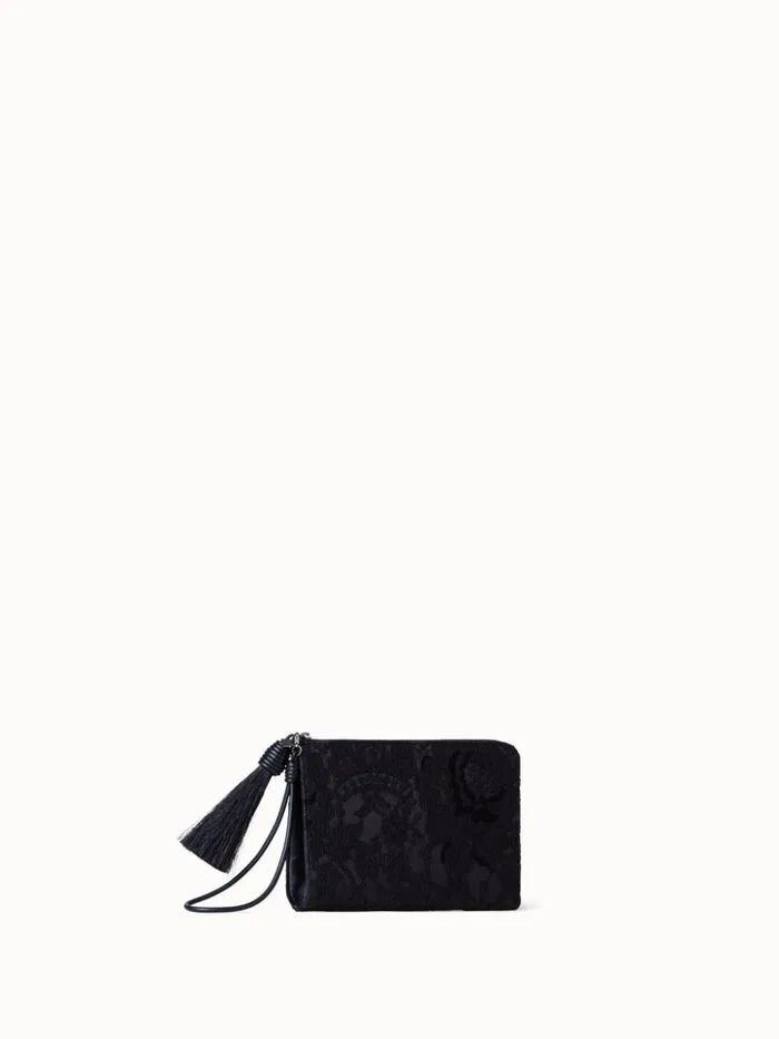 Tassel Pouch In Lace Black Women Akris Mini Bags