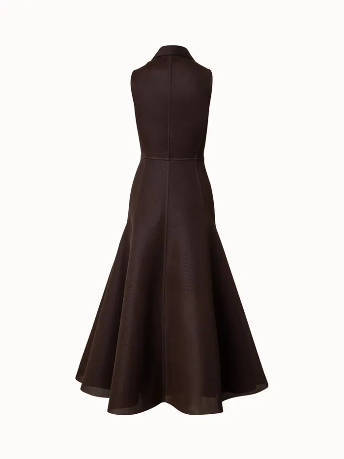 Techno Grid Maxi Dress Mocca Women Akris Dresses