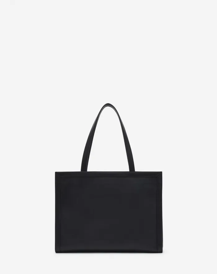 Tenor Leather Tote Bag Black Men Lanvin Tote Bags