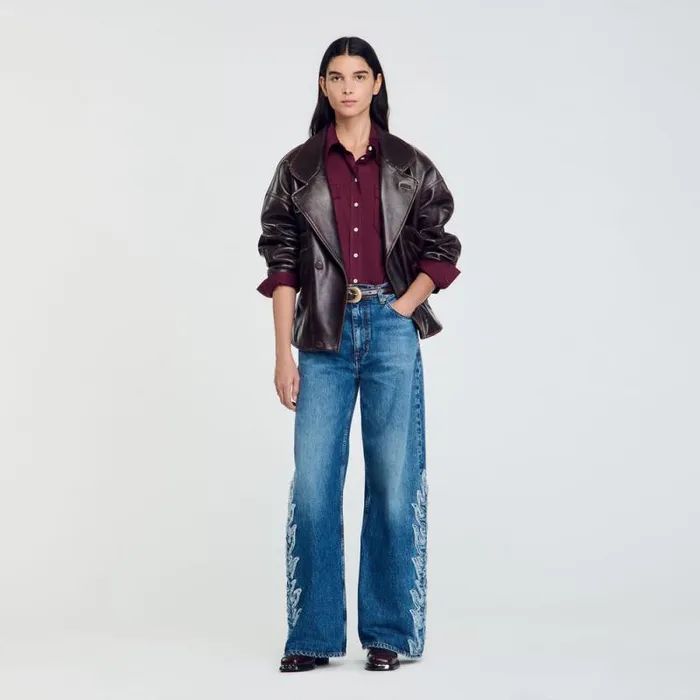 Tops and Shirts Women SANDRO Cotton Shirt Burgundy