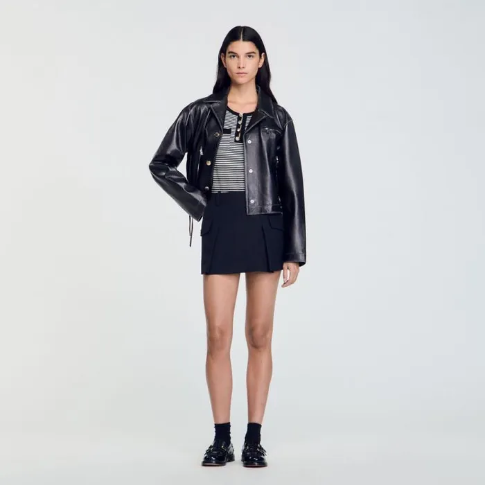 Tops and Shirts Women SANDRO Striped Sweater Black