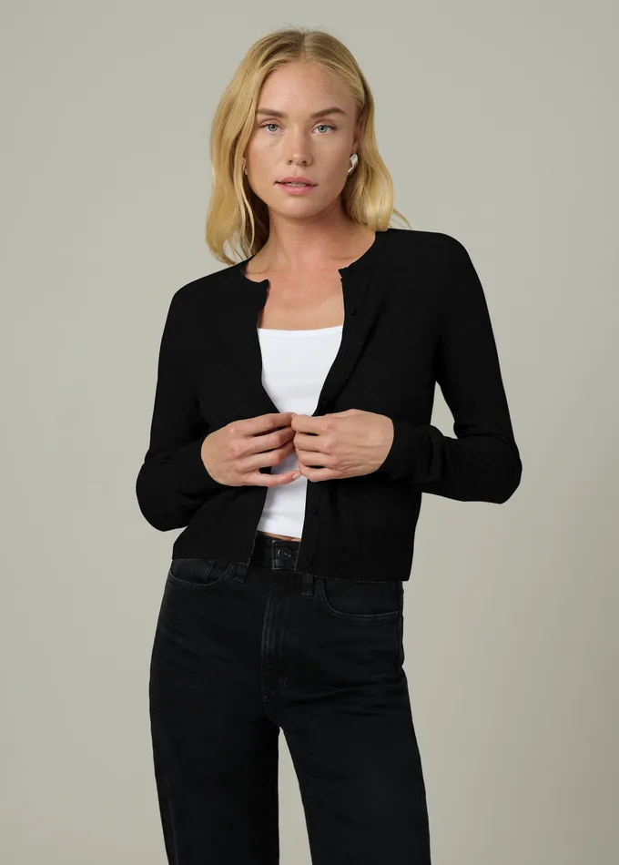 Tops Joe8217s Jeans Women THE DANI CASHMERE CARDIGAN Black