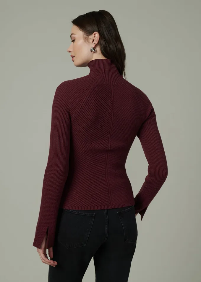 Tops Joe8217s Jeans Women THE PALMER TURTLENECK Vineyard Wine