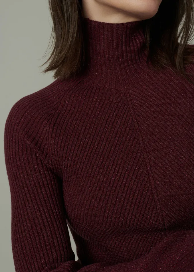 Tops Joe8217s Jeans Women THE PALMER TURTLENECK Vineyard Wine