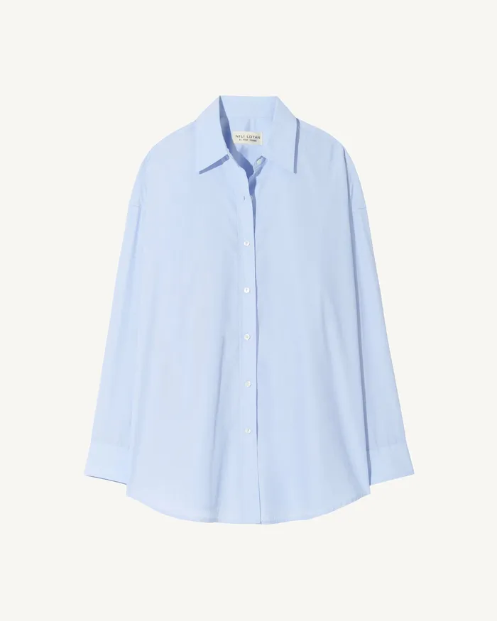 Tops Nili Lotan Women MATTIA SHIRT Sky Blue