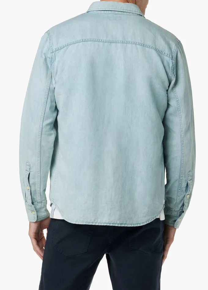 Tops Tees Joe8217s Jeans Men LOU INDIGO LINEN SHIRT Spring Sky Tops Tees Joe8217s Jeans Men LOU INDIGO LINEN SHIRT Spring Sky