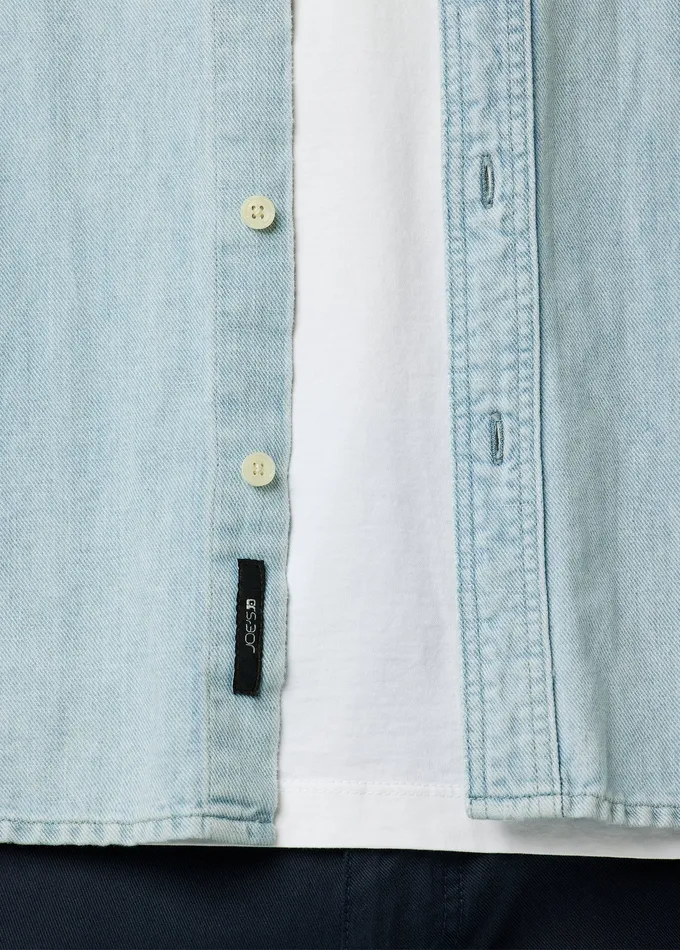 Tops Tees Joe8217s Jeans Men LOU INDIGO LINEN SHIRT Spring Sky Tops Tees Joe8217s Jeans Men LOU INDIGO LINEN SHIRT Spring Sky
