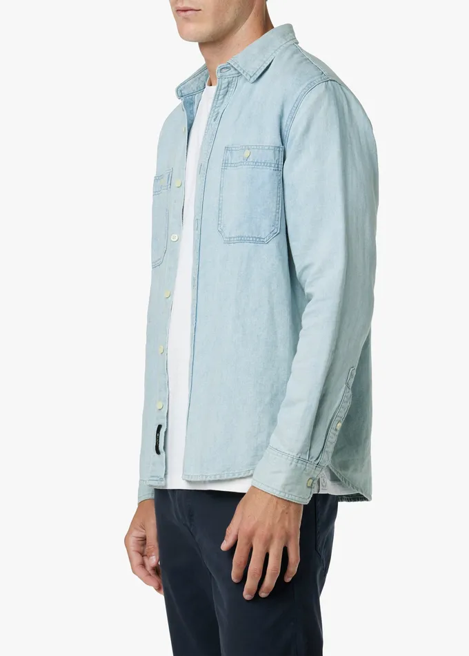 Tops Tees Joe8217s Jeans Men LOU INDIGO LINEN SHIRT Spring Sky Tops Tees Joe8217s Jeans Men LOU INDIGO LINEN SHIRT Spring Sky