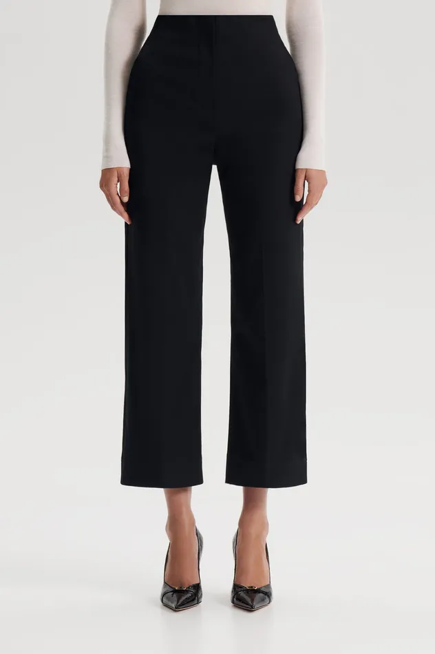 Trousers Scanlan Theodore Women SATEEN CROPPED WIDE LEG TROUSER BLACK Trousers Scanlan Theodore Women SATEEN CROPPED WIDE LEG TROUSER BLACK