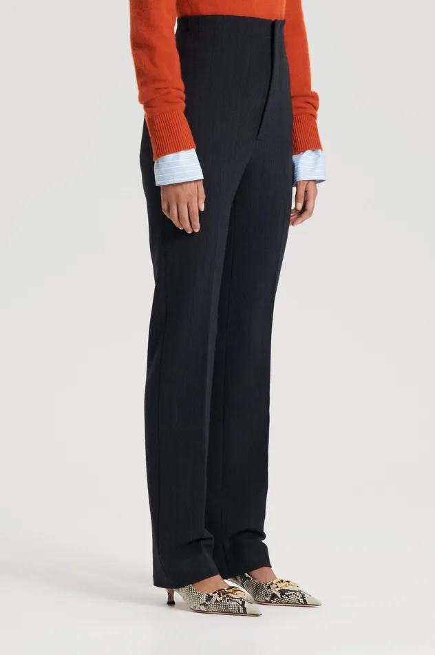 Trousers Scanlan Theodore Women TAILORED STRIPE TROUSER CHARCOAL Trousers Scanlan Theodore Women TAILORED STRIPE TROUSER CHARCOAL