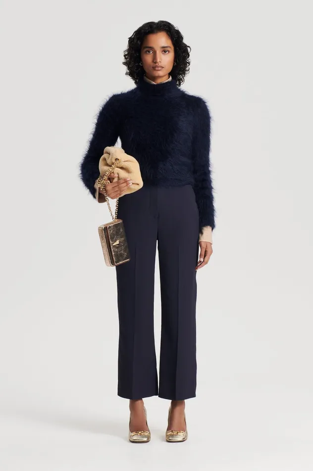 Trousers TAILORED CROP TROUSER NAVY 8211 Scanlan Theodore Women