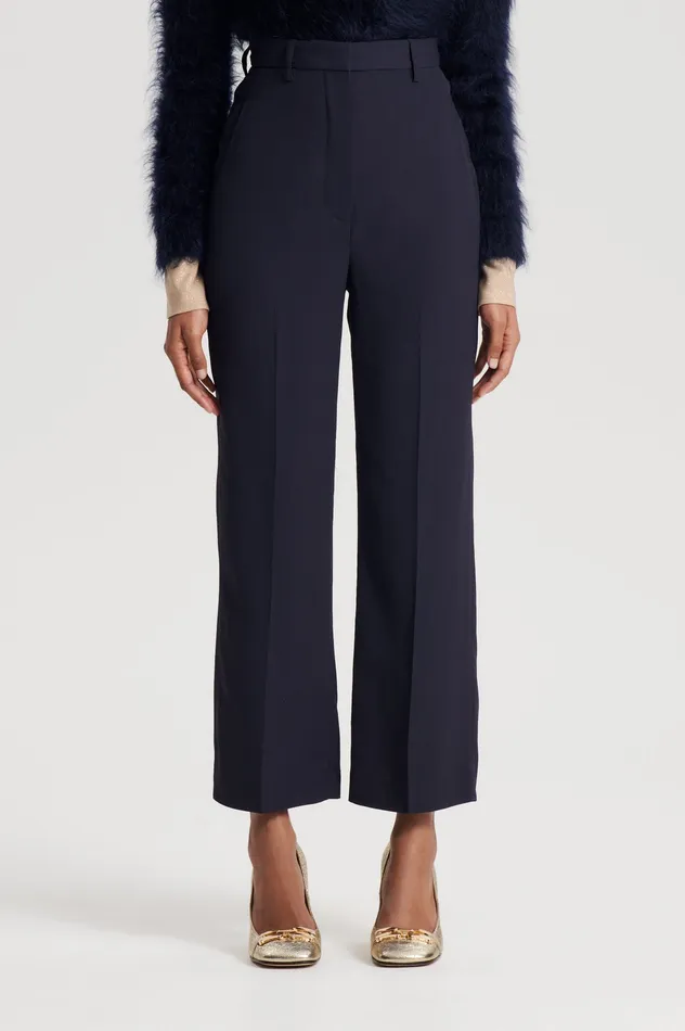 Trousers TAILORED CROP TROUSER NAVY 8211 Scanlan Theodore Women Trousers TAILORED CROP TROUSER NAVY 8211 Scanlan Theodore Women