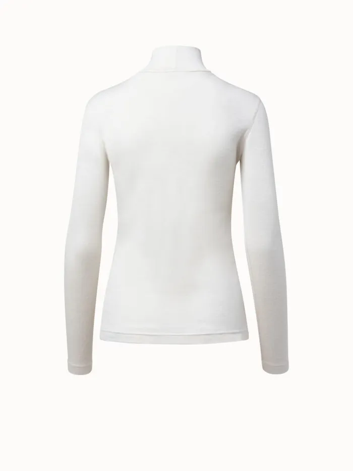 Turtleneck Shirt From Cashmere Silk Offwhite Women Akris Tops