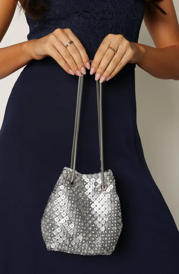 Valentina Embellished Bag 8211 Silver Silver Women Bags and Wallets petalandpup