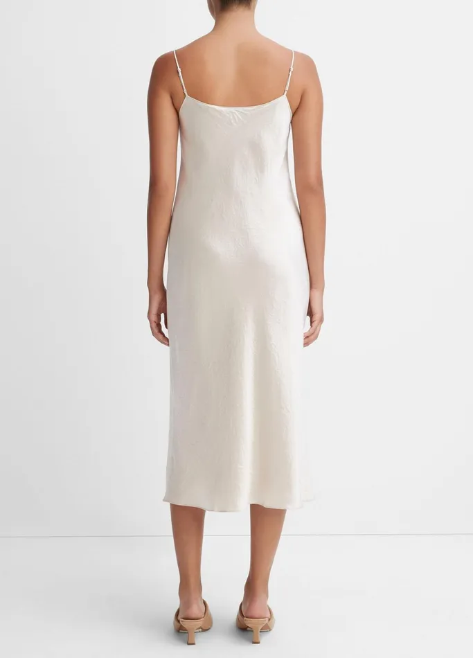 Vince Dresses Women Satin Slip Dress Champagne