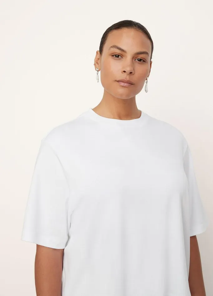 Vince Extended Sizes Women Wide Sleeve Crop TShirt Optic White